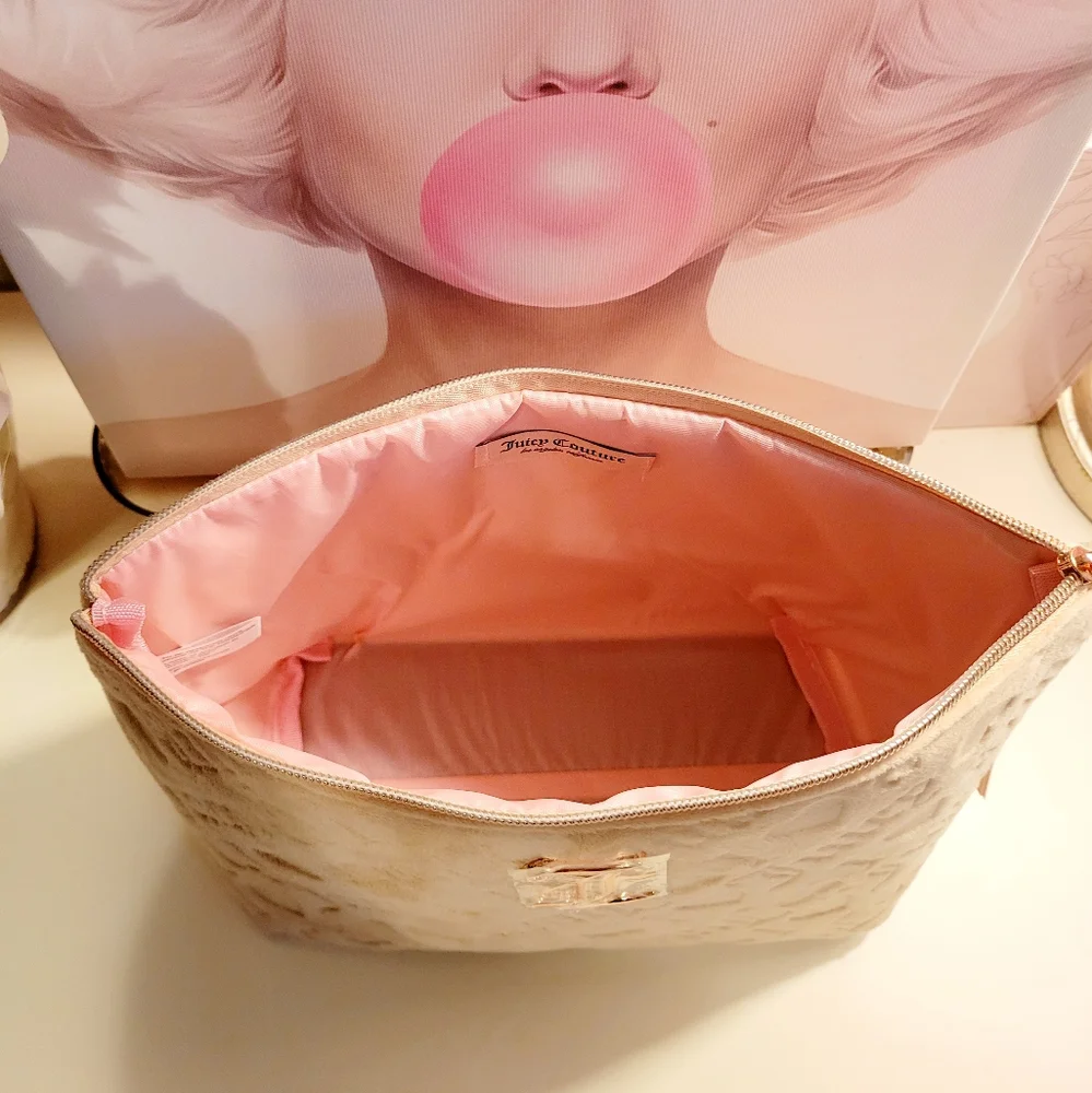 🌺Juicy Couture Logo Cosmetic Bag Cosmetic Case Travel Bag